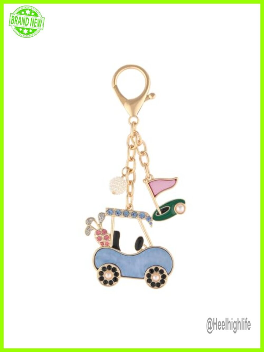 Cute Fruit Golf Charms Keychain, Sporty Elegant Bag Charm for Purses